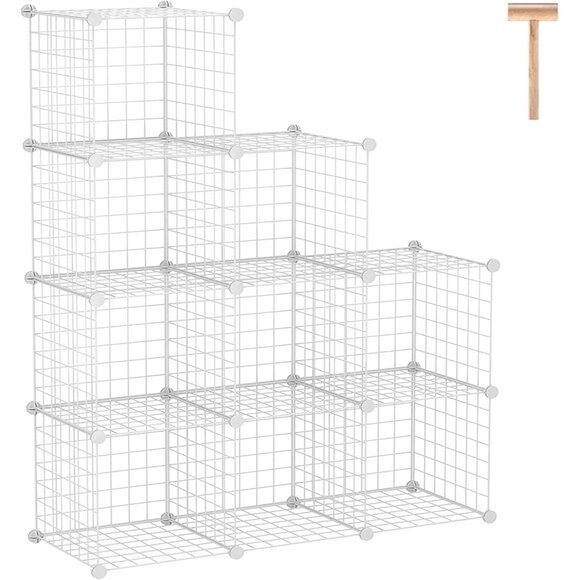 Wire Cube Storage 9-Cube Organizer Metal Wire C Grids Storage Storage Bins Sh